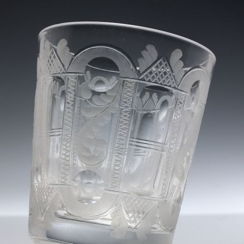 GEORGIAN ENGRAVED GLASS TUMBLER C1800 - ADDITIONAL PHOTO 1
