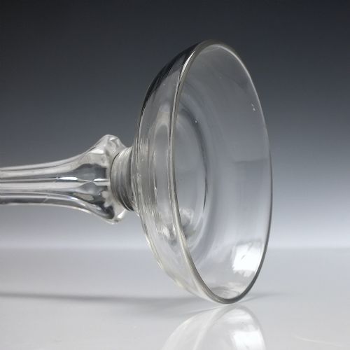 RARE 18TH CENTURY PEDESTAL STEM SAUCER TOP CHAMPAGNE GLASS C1740 - ADDITIONAL PHOTO 4