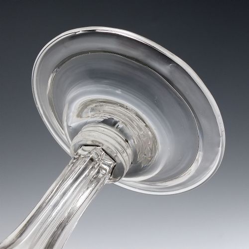 RARE 18TH CENTURY PEDESTAL STEM SAUCER TOP CHAMPAGNE GLASS C1740 - ADDITIONAL PHOTO 5