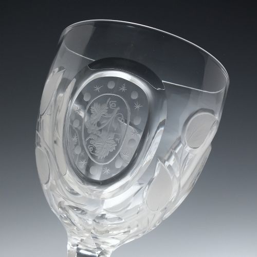PAIR OF ENGRAVED 19TH CENTURY RICHARDSON STOURBRIDGE GLASS WINE GOBLETS C1880 - ADDITIONAL PHOTO 2