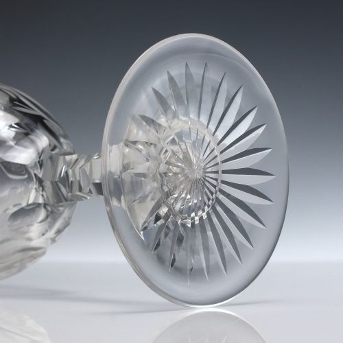 PAIR OF ENGRAVED 19TH CENTURY RICHARDSON STOURBRIDGE GLASS WINE GOBLETS C1880 - ADDITIONAL PHOTO 5