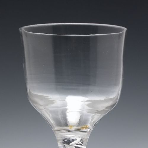 RARE PAIR 18TTH CENTURY MERCURY MIXED TWIST WINE GLASSES C1755 - ADDITIONAL PHOTO 4