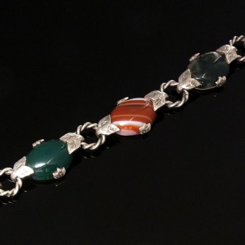 SCOTTISH SILVER AGATE BRACELET C1920 - ADDITIONAL PHOTO 2