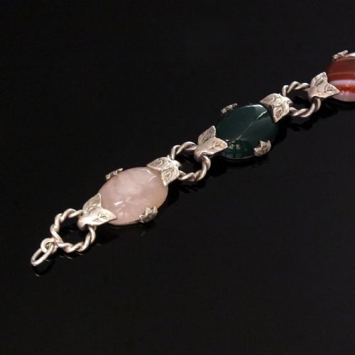 SCOTTISH SILVER AGATE BRACELET C1920 - ADDITIONAL PHOTO 3
