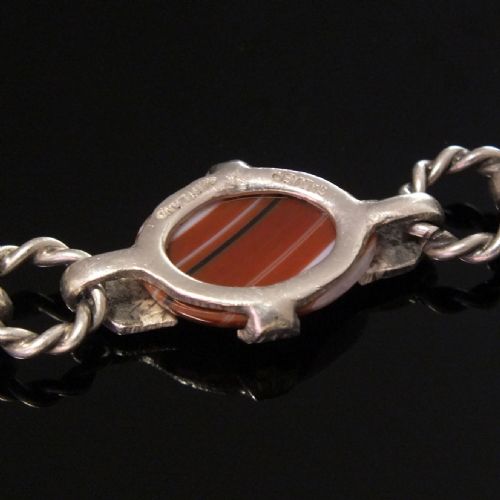 SCOTTISH SILVER AGATE BRACELET C1920 - ADDITIONAL PHOTO 4