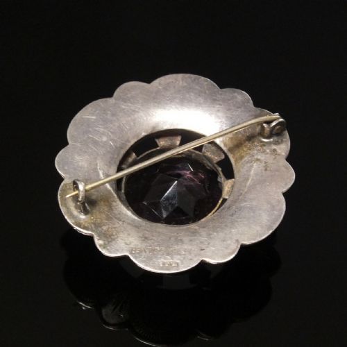 VICTORIAN SCOTTISH SILVER AMETHYST AGATE BROOCH C1900 - ADDITIONAL PHOTO 2