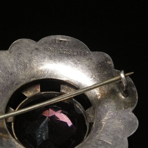 VICTORIAN SCOTTISH SILVER AMETHYST AGATE BROOCH C1900 - ADDITIONAL PHOTO 4