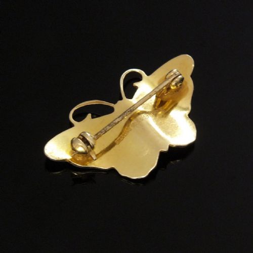 GUILLOCH ENAMEL SILVER BUTTERFLY BROOCH BY JENS ERIK JENSEN FOR HROAR PRYDZ C1930 - ADDITIONAL PHOTO 2