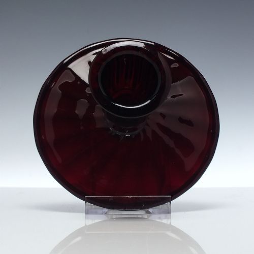 PAIR ANTIQUE ITALIAN SALVIATI BED CHAMBER RED GLASS CANDLESTICKS C1900 - ADDITIONAL PHOTO 2