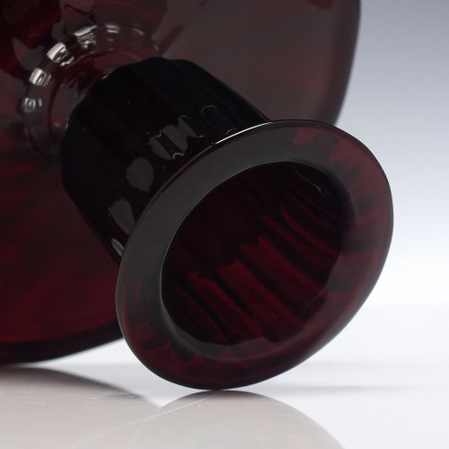 PAIR ANTIQUE ITALIAN SALVIATI BED CHAMBER RED GLASS CANDLESTICKS C1900 - ADDITIONAL PHOTO 4