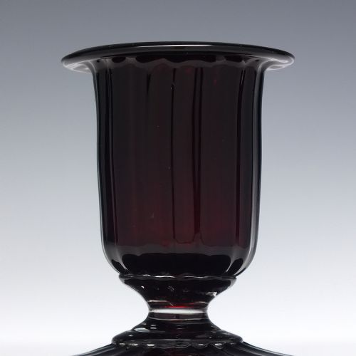 PAIR ANTIQUE ITALIAN SALVIATI BED CHAMBER RED GLASS CANDLESTICKS C1900 - ADDITIONAL PHOTO 5