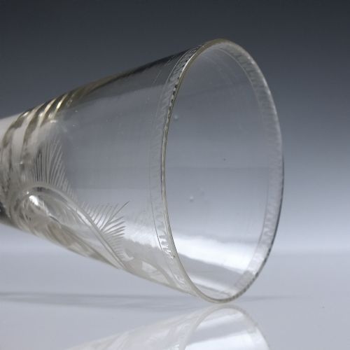 18TH CENTURY SAXON ENGRAVED WINE GLASS C1750 - ADDITIONAL PHOTO 4