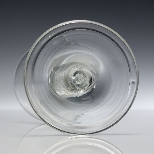 GEORGIAN AIR TWIST WINE GLASS WITH A FOLDED FOOT C1745 - ADDITIONAL PHOTO 5