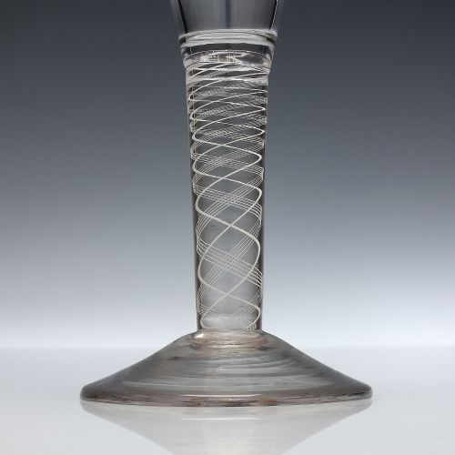 GEORGIAN ENGRAVED OPAQUE TWIST WINE GLASS C1810 - ADDITIONAL PHOTO 3