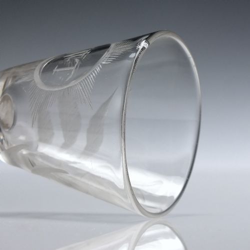 18TH CENTURY ENGRAVED SINGLE SERIES OPAQUE TWIST WINE GLASS C1760 - ADDITIONAL PHOTO 6