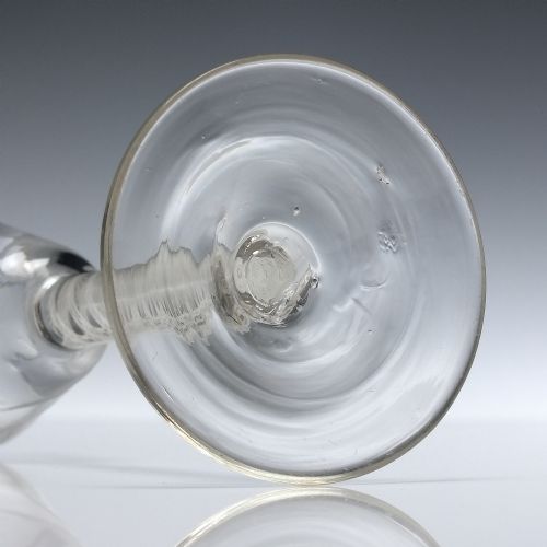 18TH CENTURY ENGRAVED SINGLE SERIES OPAQUE TWIST WINE GLASS C1760 - ADDITIONAL PHOTO 7
