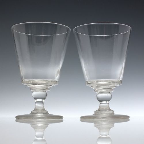 pair large georgian bucket bowl glass rummers c1820 - CATEGORY: ANTIQUE GLASS - DATED 1800