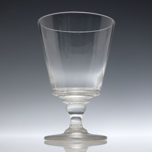 PAIR LARGE GEORGIAN BUCKET BOWL GLASS RUMMERS C1820 - ADDITIONAL PHOTO 1