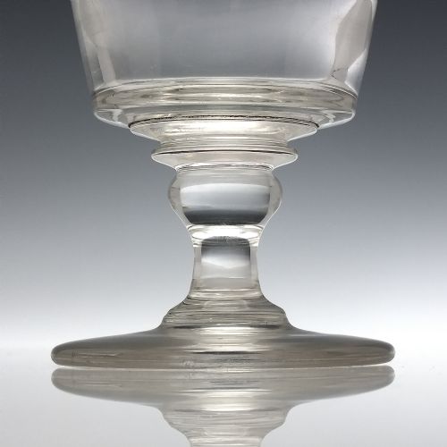 PAIR LARGE GEORGIAN BUCKET BOWL GLASS RUMMERS C1820 - ADDITIONAL PHOTO 2