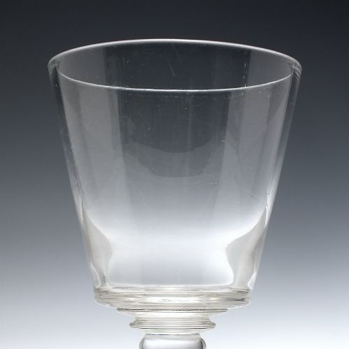 PAIR LARGE GEORGIAN BUCKET BOWL GLASS RUMMERS C1820 - ADDITIONAL PHOTO 3