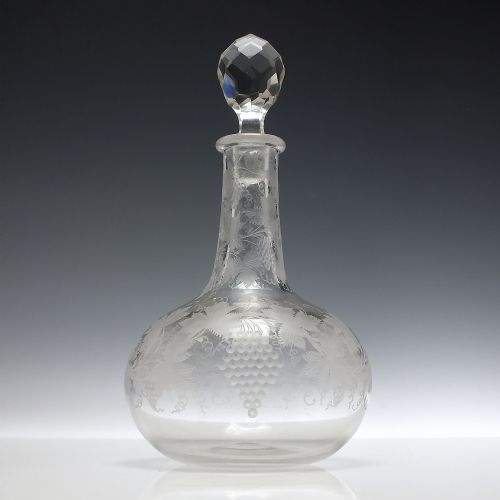 victorian engraved decanter c1880 - CATEGORY: ANTIQUE GLASS - DATED 1880