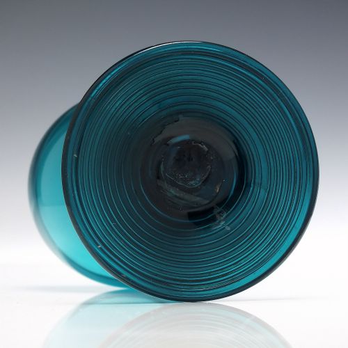 PAIR GEORGIAN PEACOCK BLUE WINE GLASSES C1810 - ADDITIONAL PHOTO 6