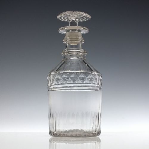 PAIR 19TH CENTURY GLASS SPIRIT DECANTERS C1830 - ADDITIONAL PHOTO 1