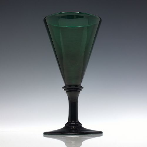SIX GEORGIAN REGENCY BRISTOL GREEN WINE GLASS C1820 - ADDITIONAL PHOTO 1