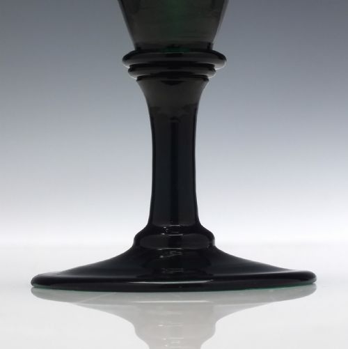 SIX GEORGIAN REGENCY BRISTOL GREEN WINE GLASS C1820 - ADDITIONAL PHOTO 2