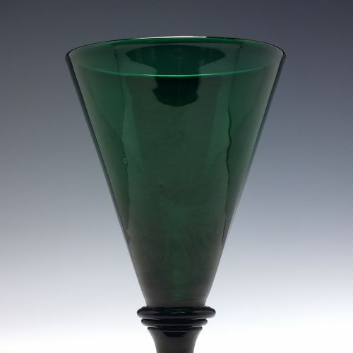 SIX GEORGIAN REGENCY BRISTOL GREEN WINE GLASS C1820 - ADDITIONAL PHOTO 3