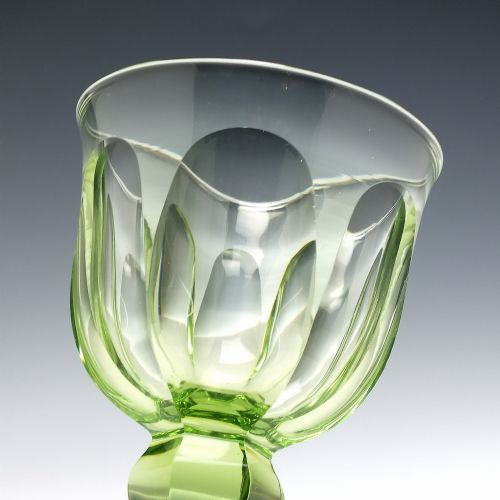 PAIR ANTIQUE RICHARDSON GREEN WINE GLASSES C1840 - ADDITIONAL PHOTO 4