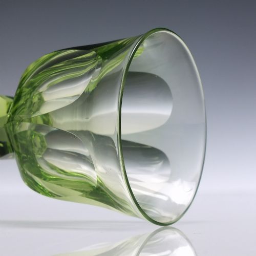 PAIR ANTIQUE RICHARDSON GREEN WINE GLASSES C1840 - ADDITIONAL PHOTO 6