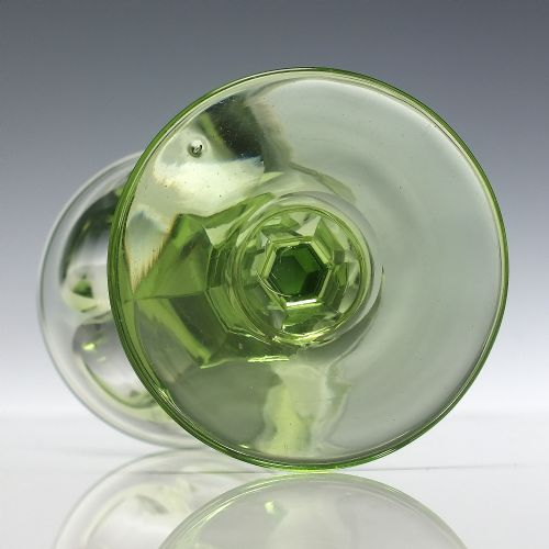 PAIR ANTIQUE RICHARDSON GREEN WINE GLASSES C1840 - ADDITIONAL PHOTO 7