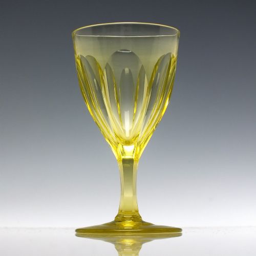 VICTORIAN VASELINE WINE GLASS C1860 - ADDITIONAL PHOTO 1