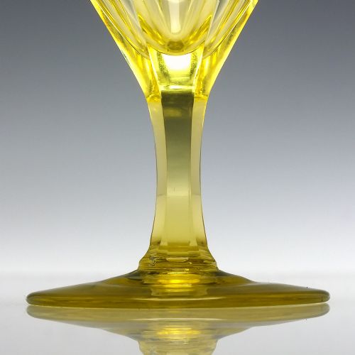 VICTORIAN VASELINE WINE GLASS C1860 - ADDITIONAL PHOTO 2