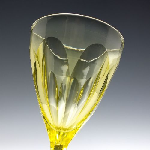 VICTORIAN VASELINE WINE GLASS C1860 - ADDITIONAL PHOTO 3