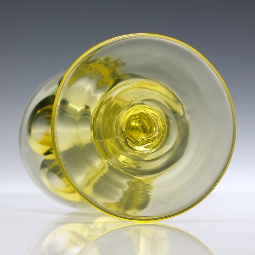 VICTORIAN VASELINE WINE GLASS C1860 - ADDITIONAL PHOTO 4