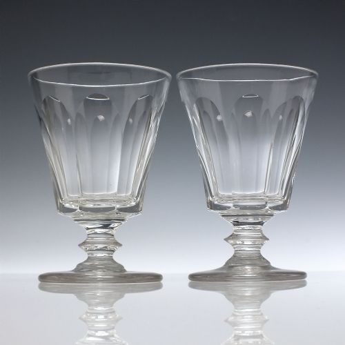 pair georgian bucket bowl glass rummers c1820 - CATEGORY: ANTIQUE GLASS - DATED 1800
