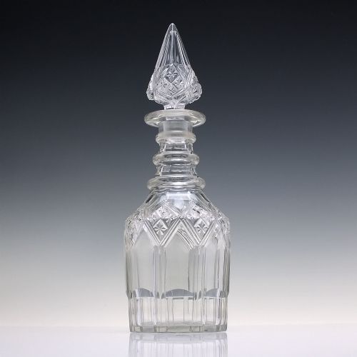 PAIR OF VICTORIAN GOTHIC SPIRE GLASS DECANTERS C1850 - ADDITIONAL PHOTO 1