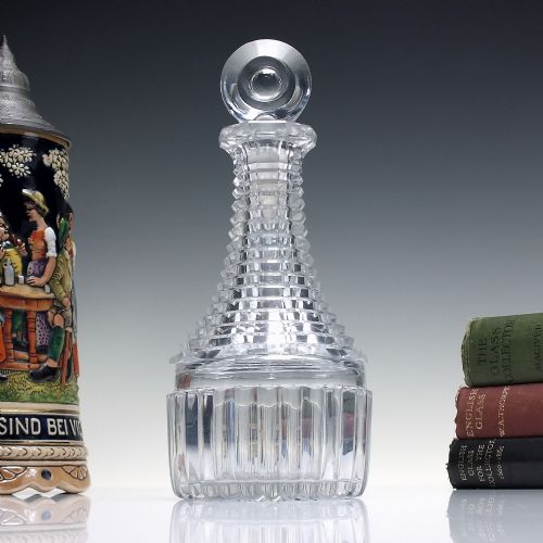 rare regency prism cut glass spirit decanter c1830 - CATEGORY: ANTIQUE GLASS - DATED 1850