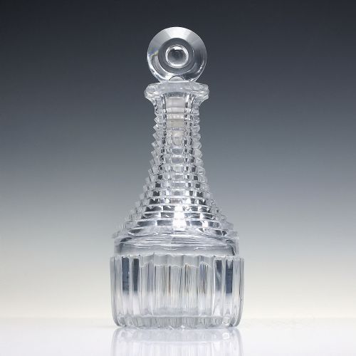 RARE REGENCY PRISM CUT GLASS SPIRIT DECANTER C1830 - ADDITIONAL PHOTO 1