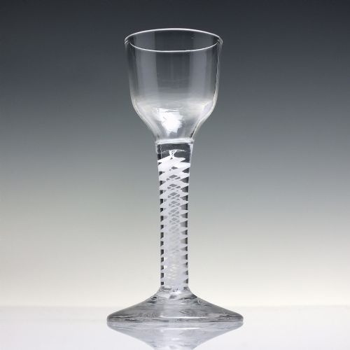 18TH CENTURY OPAQUE TWIST WINE GLASS C1760 - ADDITIONAL PHOTO 1