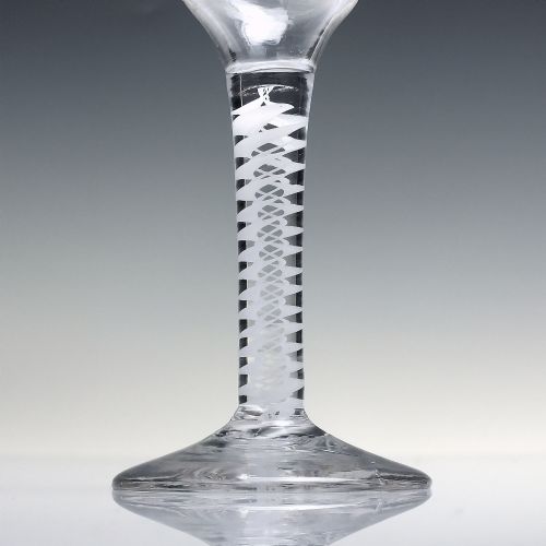 18TH CENTURY OPAQUE TWIST WINE GLASS C1760 - ADDITIONAL PHOTO 2