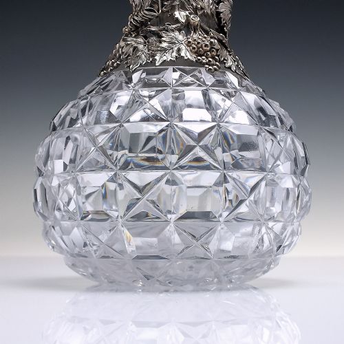 VICTORIAN SILVER PLATED GLASS CLARET JUG C1865 - ADDITIONAL PHOTO 4