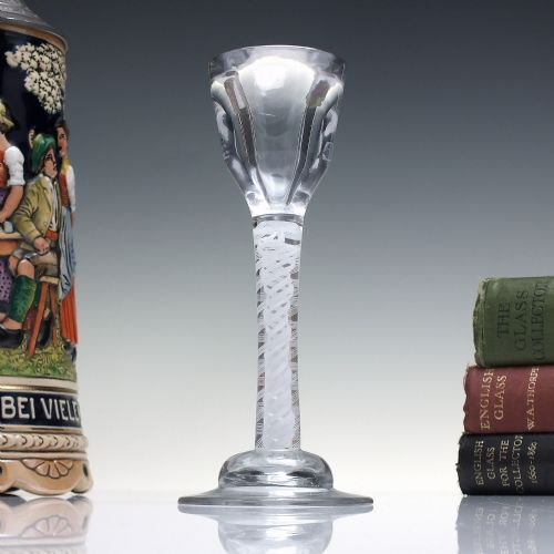 rare 18th century opaque twist toastmaster glass on dommed foot c1760 - CATEGORY: ANTIQUE GLASS - DATED 1750