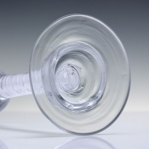 RARE 18TH CENTURY OPAQUE TWIST TOASTMASTER GLASS ON DOMMED FOOT C1760 - ADDITIONAL PHOTO 3