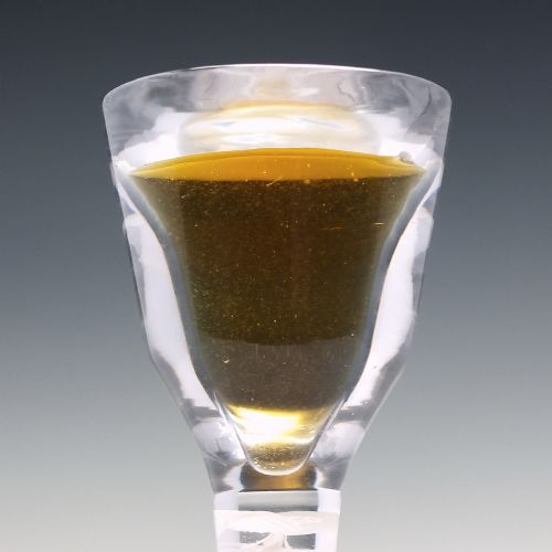 RARE 18TH CENTURY OPAQUE TWIST TOASTMASTER GLASS ON DOMMED FOOT C1760 - ADDITIONAL PHOTO 6