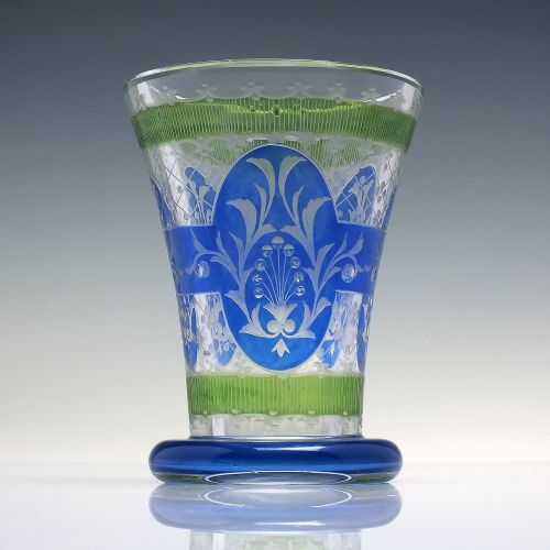 19th century bohemian engraved glass tumbler c1840 - CATEGORY: ANTIQUE GLASS - DATED 1800