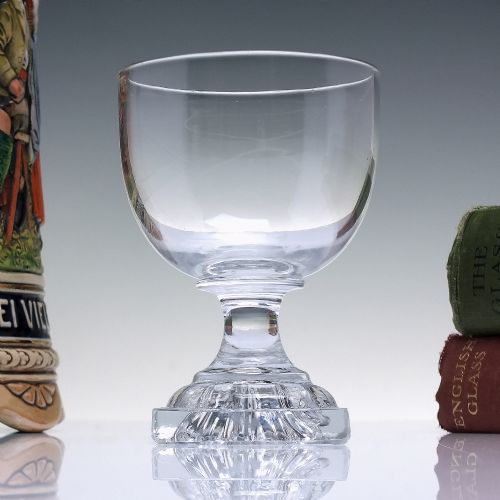 georgian wine glass rummer with lemon squeezer foot c1800 - CATEGORY: ANTIQUE GLASS - DATED GEORGIAN