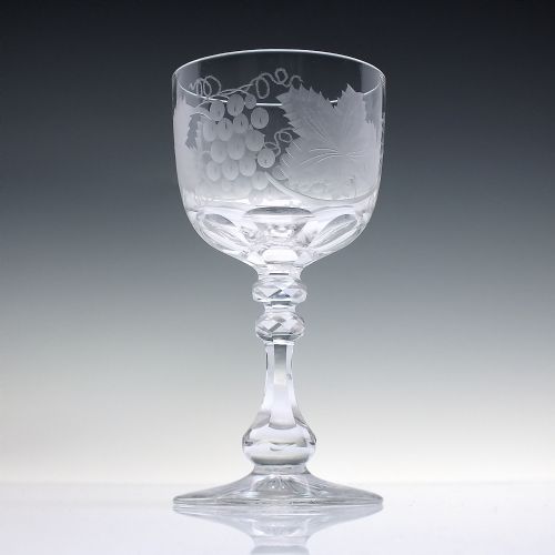 SET 19TH CENTURY ENGRAVED FRENCH BACCARAT WINE GLASSES C1890 - ADDITIONAL PHOTO 1